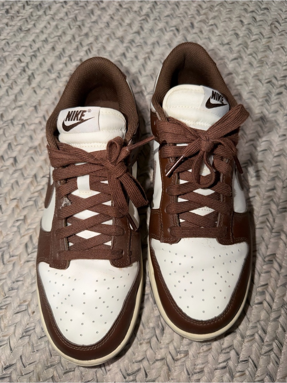 Nike Men's Brown and White Low-Top Sneakers